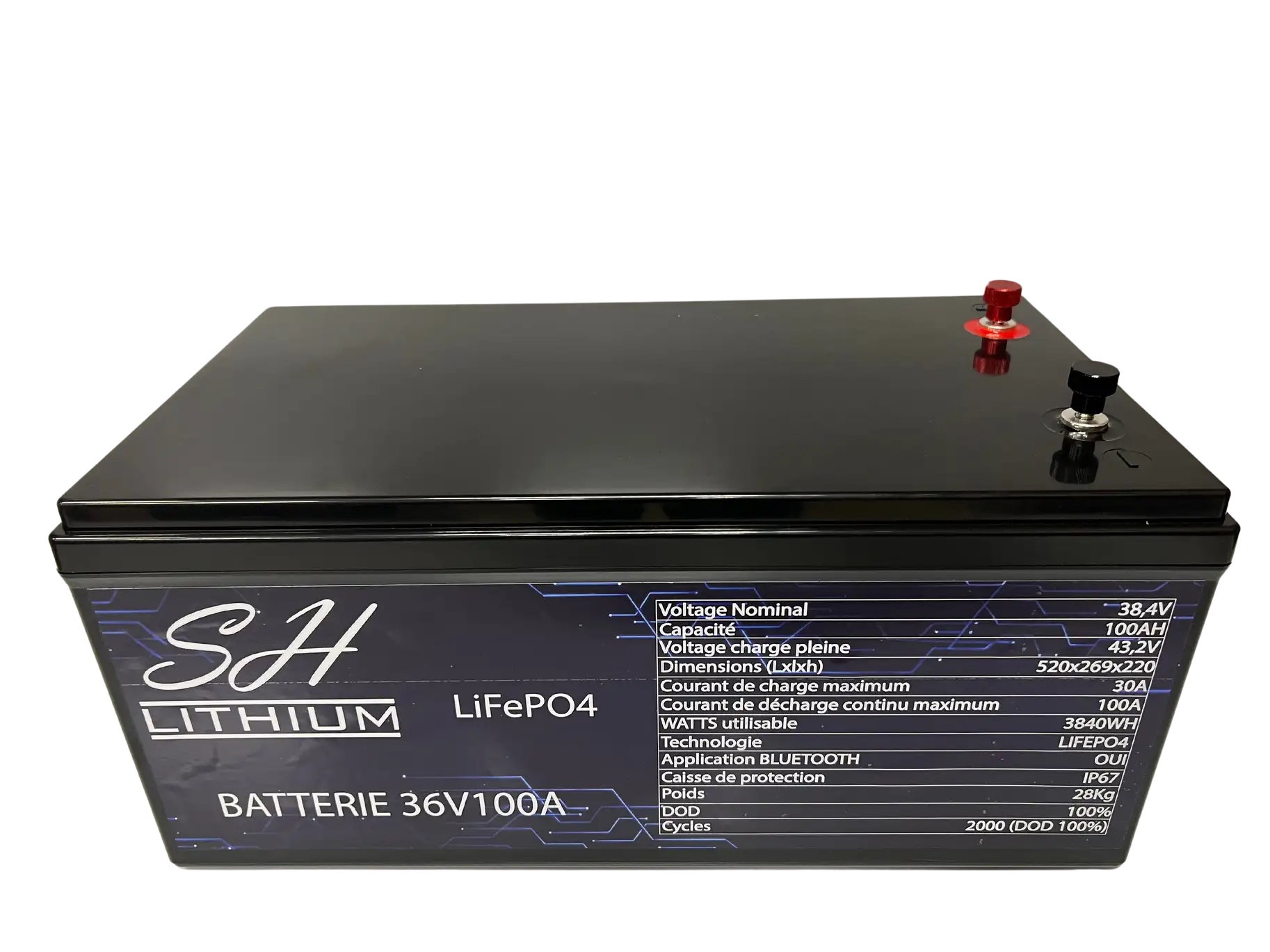 Batterie LiFePO4 et Chargeur 36V (Étanche)